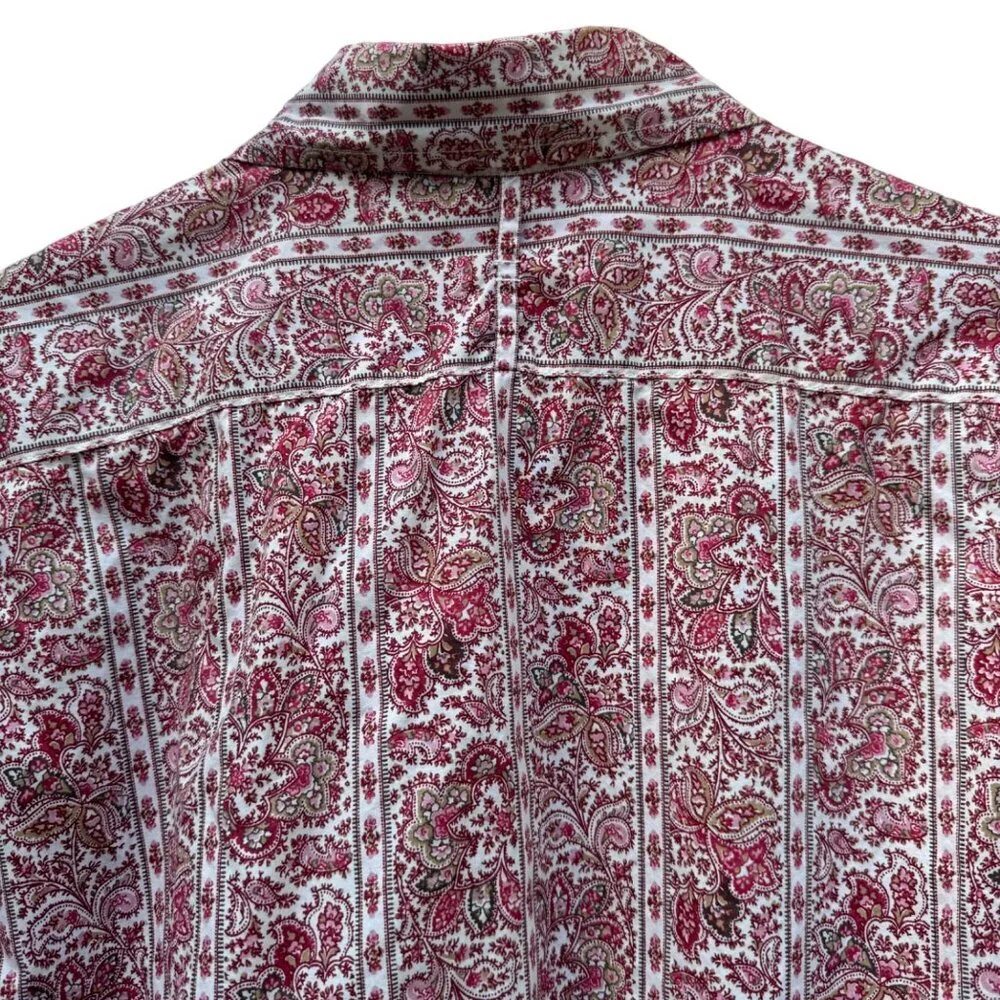 Mens Banana‎ Republic L Long Sleeve Paisley Shirt Contrasting Roll up Sleeves